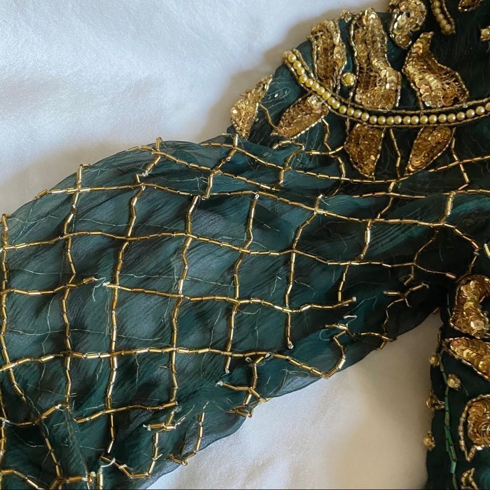 Lawrence Kazar New York vintage beaded dress S - Picture 14 of 16